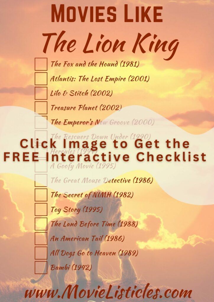 movies like the lion king checklist