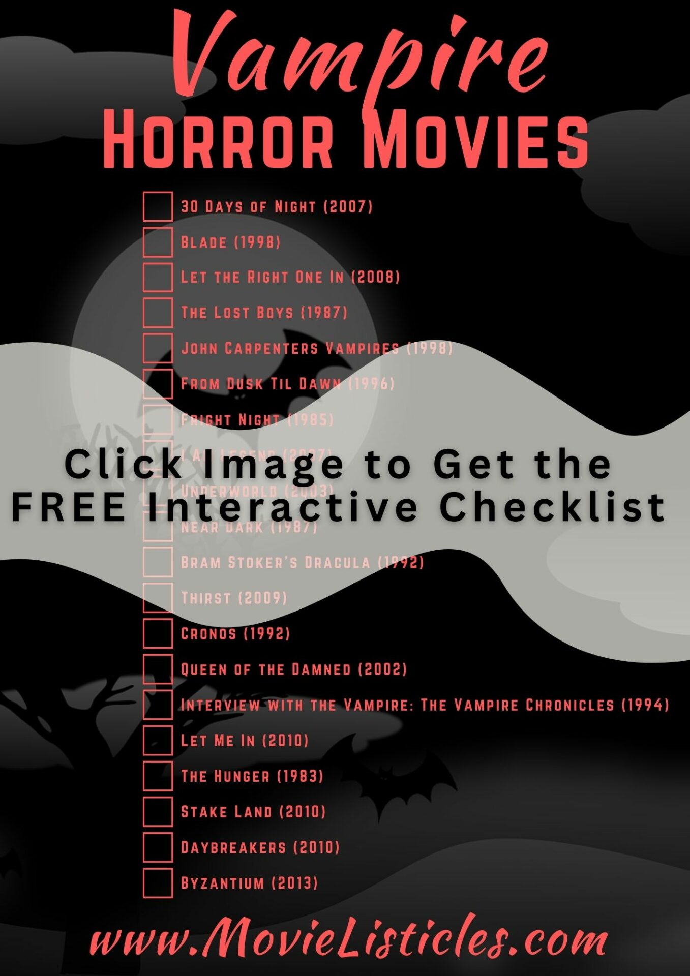 vampire horror movies checklist