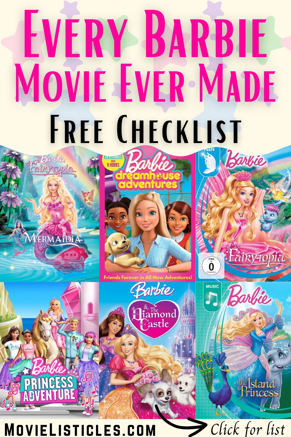 All Barbie Movies in Order of Release: Full List with FREE Checklist ...