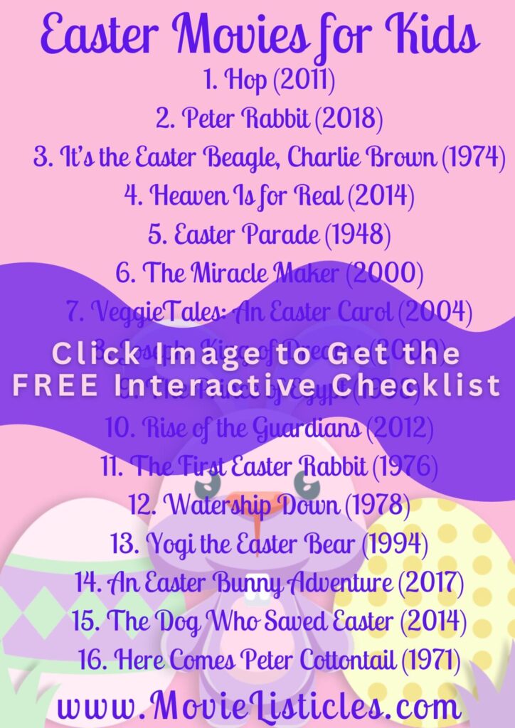 checklist of easter movies for kids