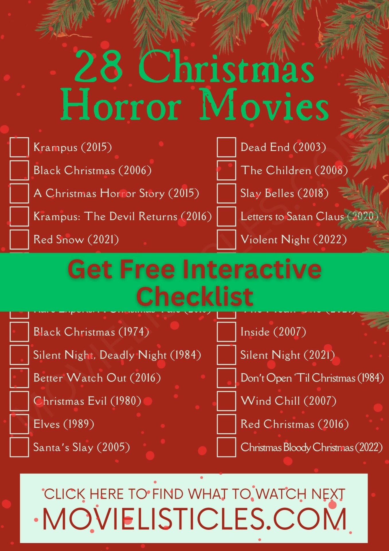 christmas horror movie checklist