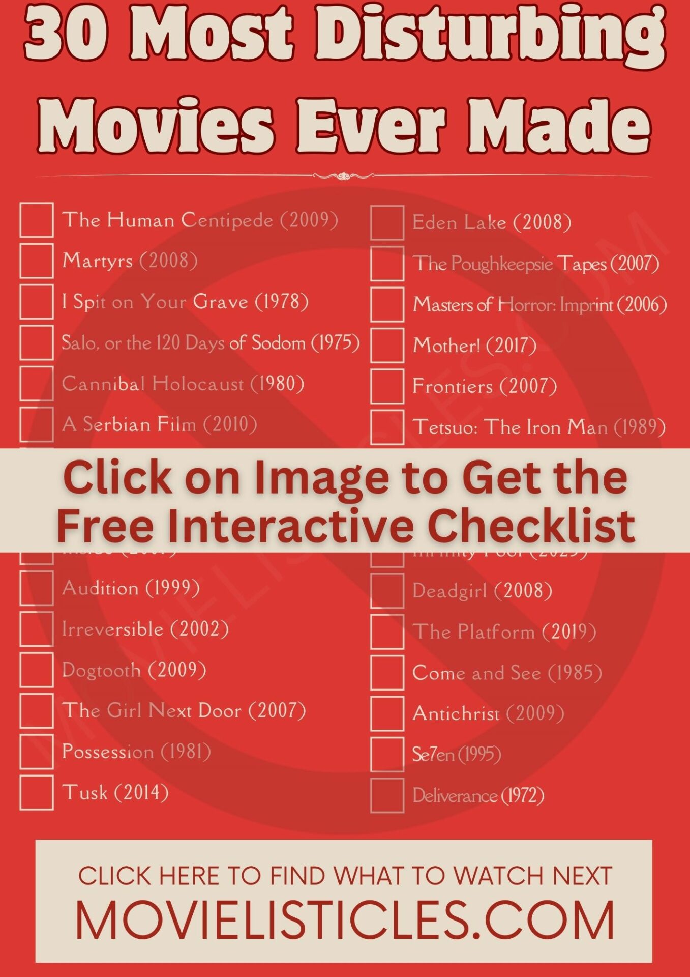 most disturbing movies checklist